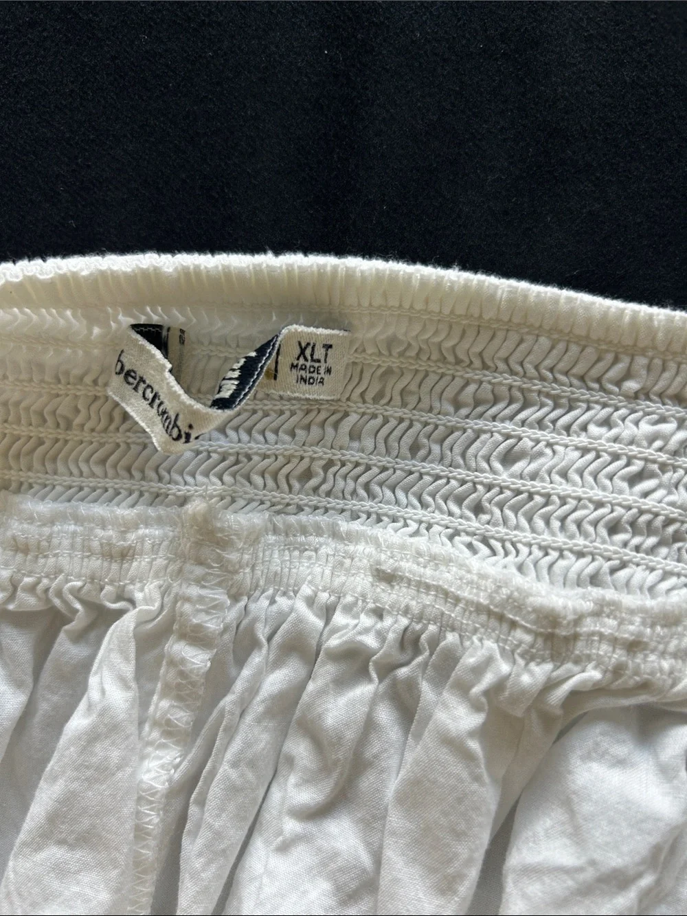 Abercrombie & Fitch Women's White Tiered V-Neck Cotton Dress XLT